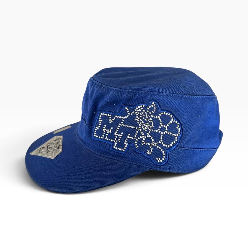 "MT" Middle Tennessee State University Hat Blue Rhinestone Army Cadet Cap